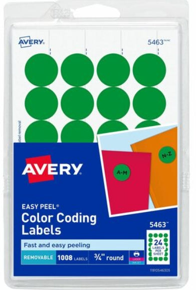 [RUD] - CIRCLE LABELS GREEN (240 SOLD by Pack) - 6705501