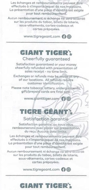 [GT] - GIANT TIGER CASH REGISTER ROLLS [50/B] (GT50)
