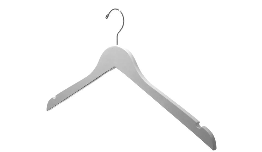 [REIT] - 19"Wooden-White-Top-Hanger [100/BX] - (20119) - (3.29$/Un)